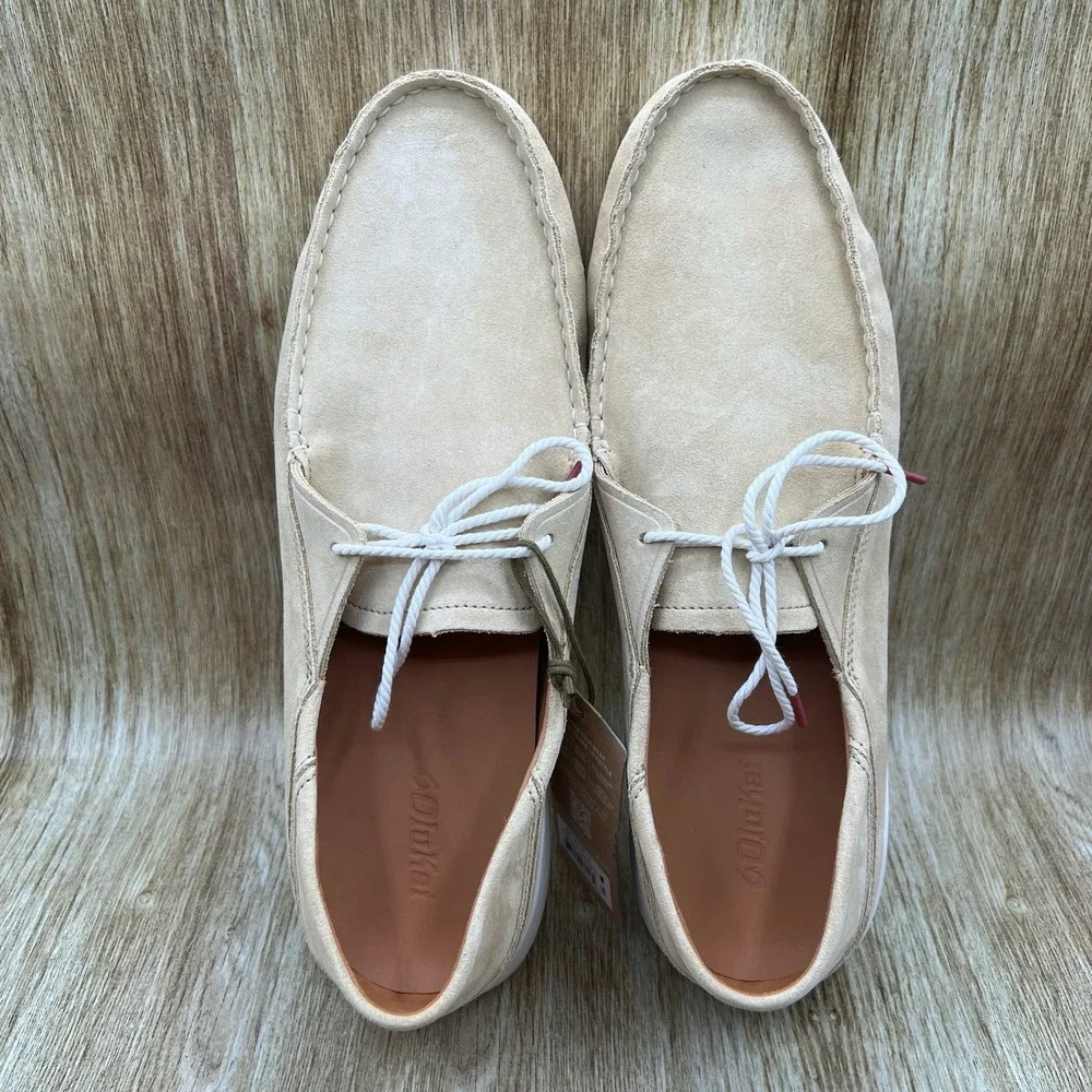 OluKai Ka'a Driver Loafers Men's Size 15 Golden Sand Suede Moccasin 10534-GSGS